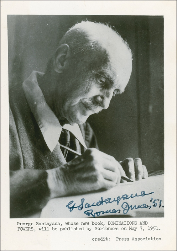 Lot 542 George Santayana Signed Photograph