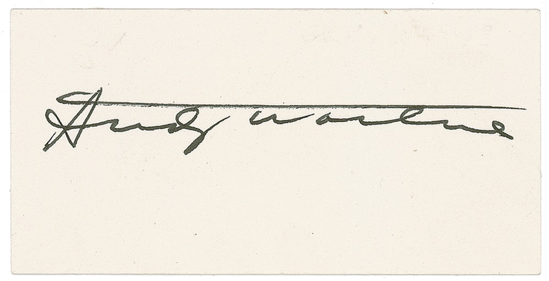 Lot 558 Andy Warhol Signature