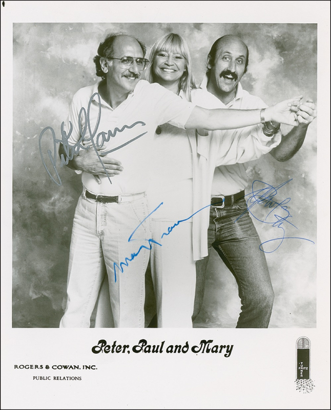 Lot 758 Peter, Paul, and Mary Signed Photograph