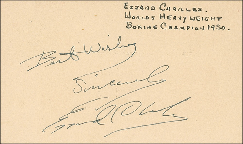 Lot 1199 Ezzard Charles Signature