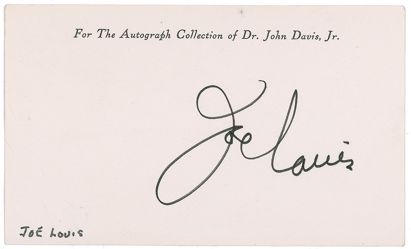Lot 1272 Joe Louis Signature