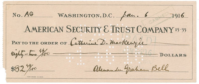 Lot 133 Alexander Graham Bell: Bell pays his future biographer