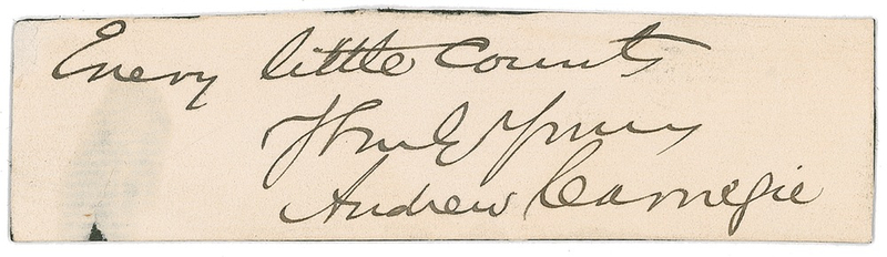 Lot 143 Andrew Carnegie Signature