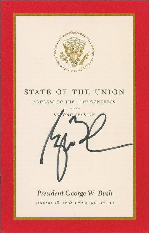 Lot 6 George W. Bush State of The Union Booklet