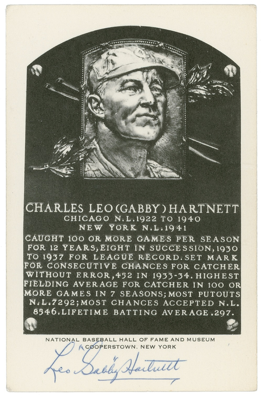 Lot 1244 Gabby Hartnett Hall Of Fame Card