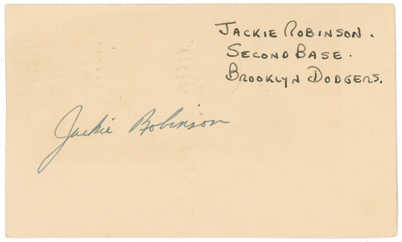 Lot 1325 Jackie Robinson: Vintage Robinson signature
