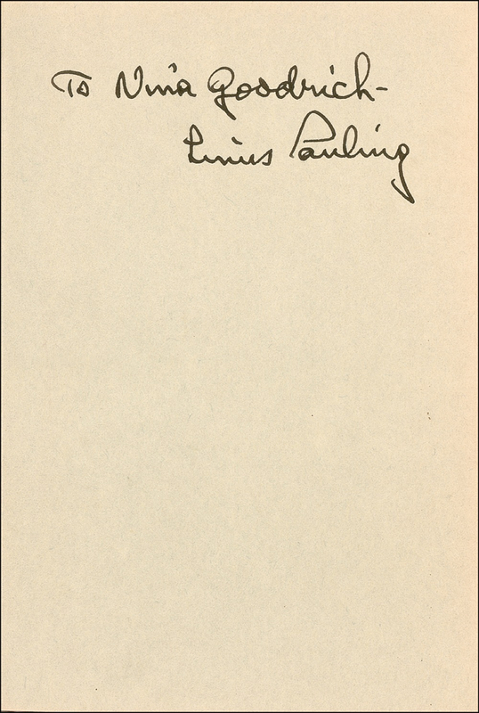 Lot 242 Linus Pauling Book
