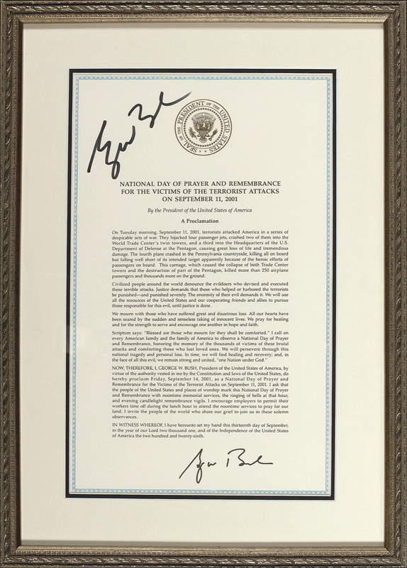 Lot 7 George W. Bush Proclamation