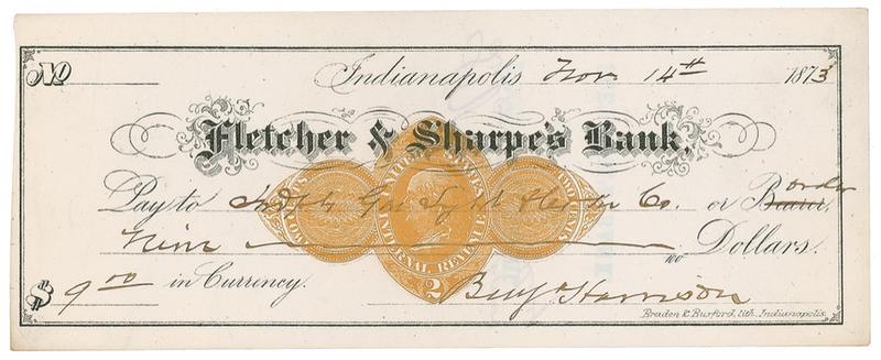 Lot 42 Benjamin Harrison Checks