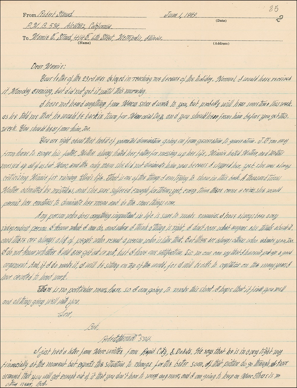 Lot 262 Robert Stroud: “I do not know whether I will ever get out or not…no one can say that I haven’t put up a good argument”