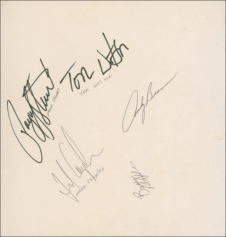 Lot 1236 Golf Legends: Payne Stewart and others sign a Legends book