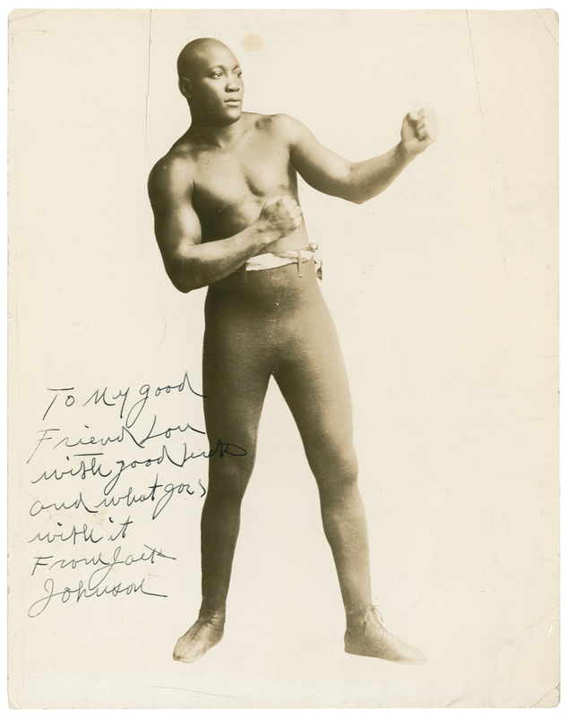 Lot 1260 Jack Johnson: A true boxing rarity