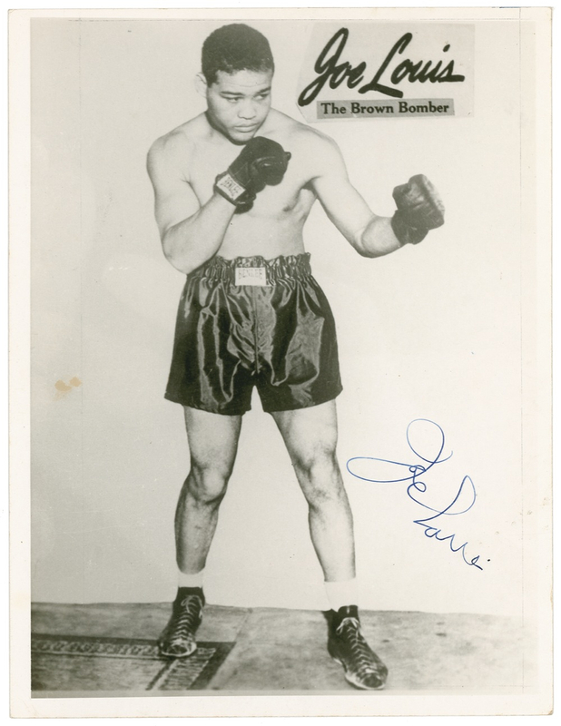 Lot 1273 Joe Louis: Vintage ‘Brown Bomber’ photo and original ticket stub