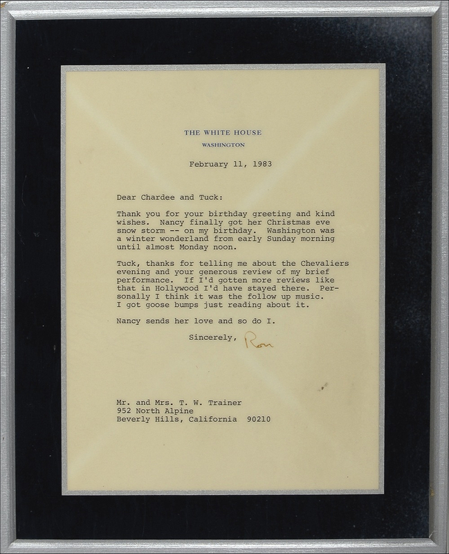 Lot 95 Ronald Reagan: ?If I?d gotten more reviews like that in Hollywood I?d have stave stayed there?