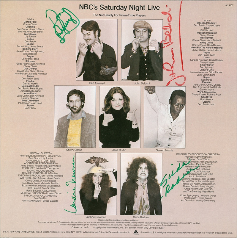 Lot 1146 Saturday Night Live: Belushi and other ‘Not Ready for Prime Time Players’ sign an SNL album