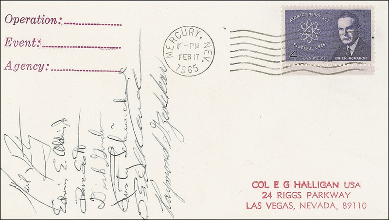 Lot 437 Nevada Test Site: At the dawn of the space program seventeen participants, including Armstrong, Aldrin, Bean, and Von Braun, sign from highly secretive Mercury, Nevada