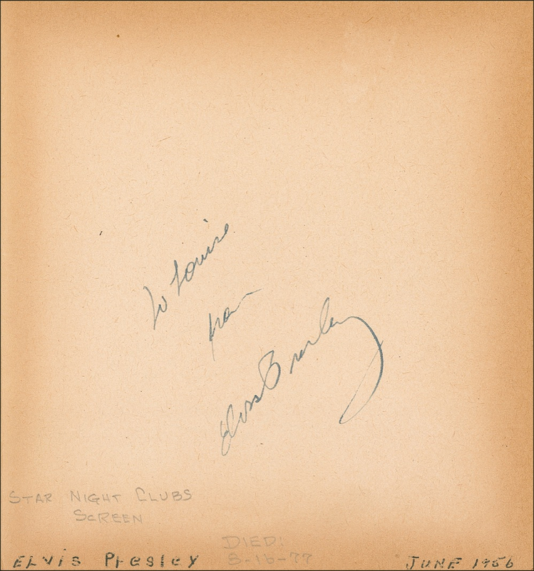 Lot 764 Elvis Presley and Friends: Vintage album signed by Presley, Cole, Mineo, and the Stooges