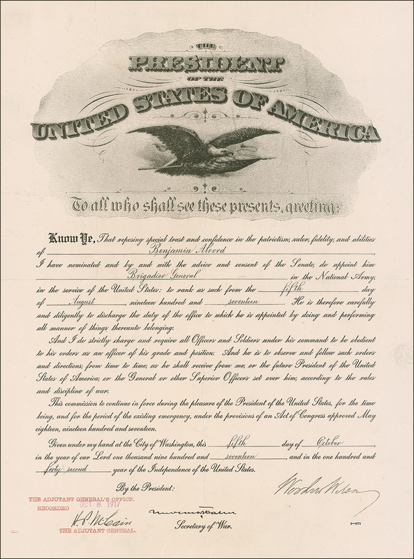 Lot 129 Woodrow Wilson Signed Document