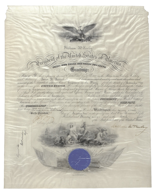 Lot 74 William McKinley Signed Document