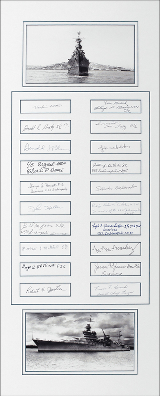 Lot 376 USS Indianapolis Signatures