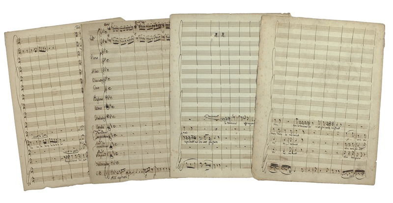 Lot 630 Gaspare Spontini: Eight boldly penned pages by one of the most celebrated Italian composers of his time