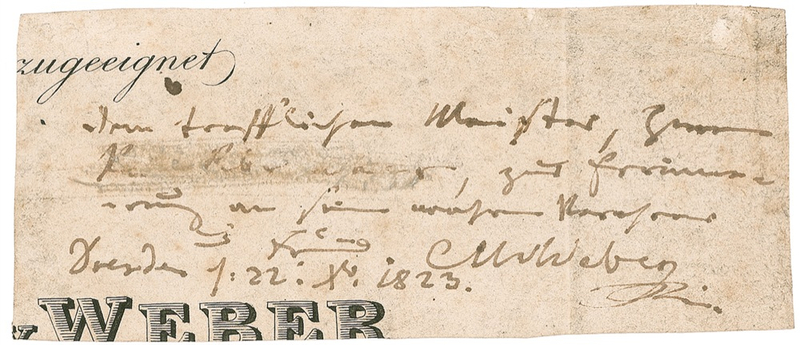 Lot 635 Carl Maria von Weber Signature