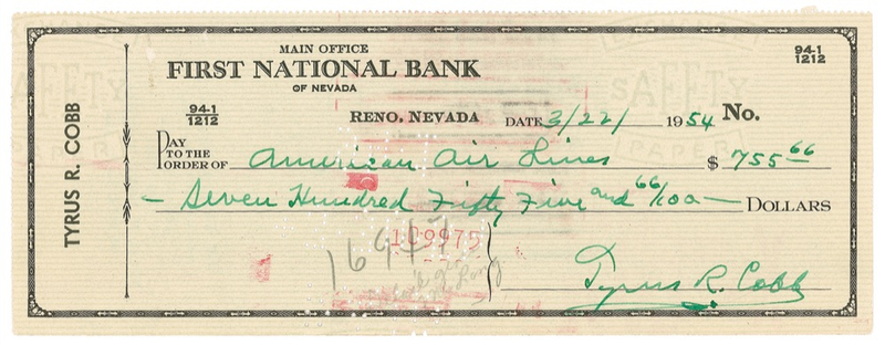 Lot 1201 Ty Cobb: The ‘Georgia Peach’ takes to the skies