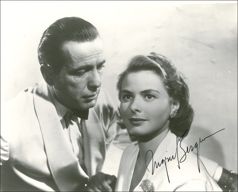 Lot 840 Ingrid Bergman: Bergman signs a Casablanca photo