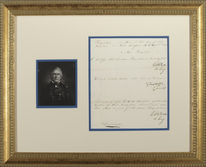 Lot 120 Zachary Taylor Endorsement