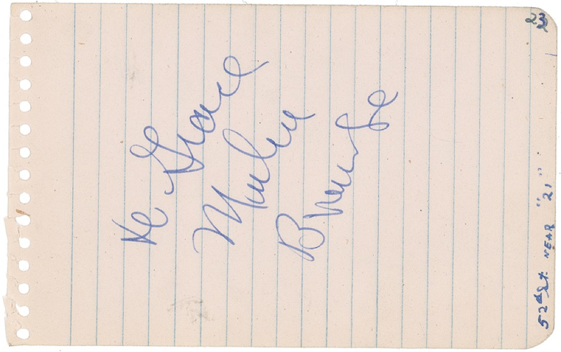 Lot 850 Marlon Brando Signature