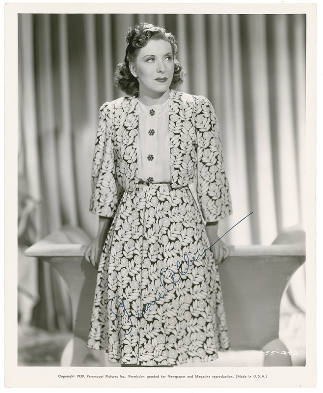 Lot 811 Gracie Allen Signed Photograph