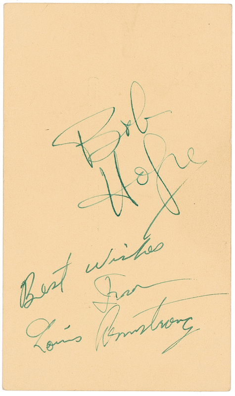 Lot 932 Bob Hope and Louis Armstrong Signature