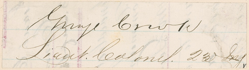 Lot 310 George Crook Signature