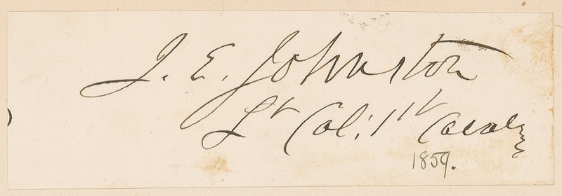 Lot 336 Joseph E. Johnston Signature