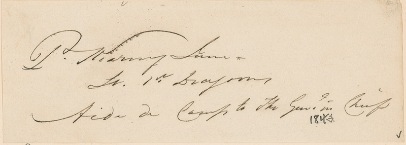 Lot 337 Philip Kearny: Kearny signs as a member of the ?1st Dragoons?