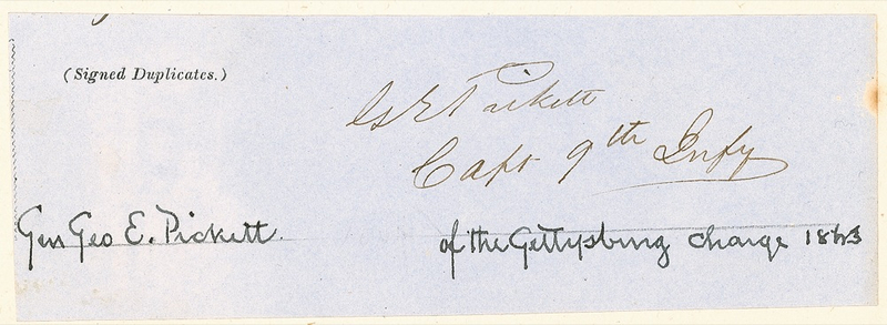 Lot 363 George E. Pickett Signature