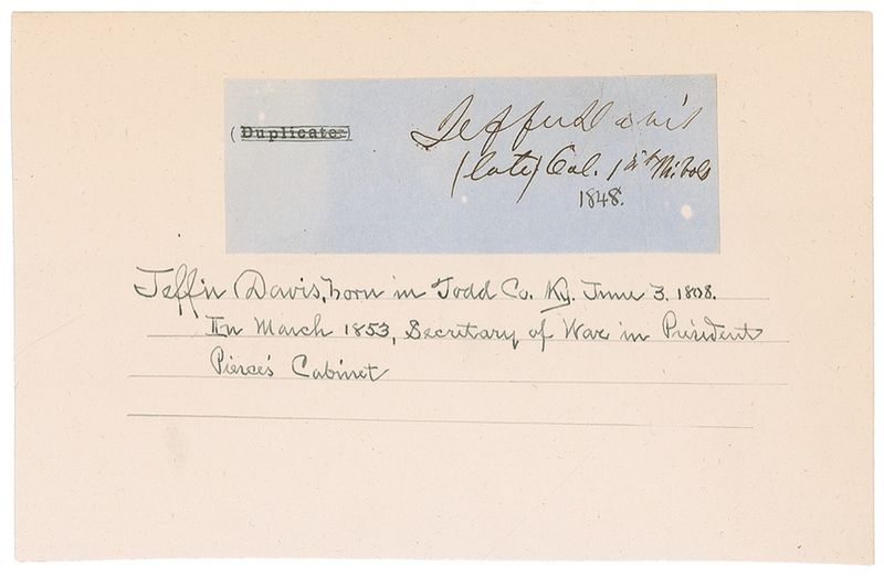 Lot 164 Jefferson Davis Signature