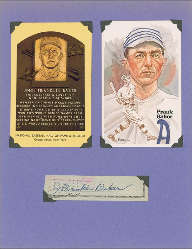 Lot 1174 Frank ?Home Run? Baker Signature