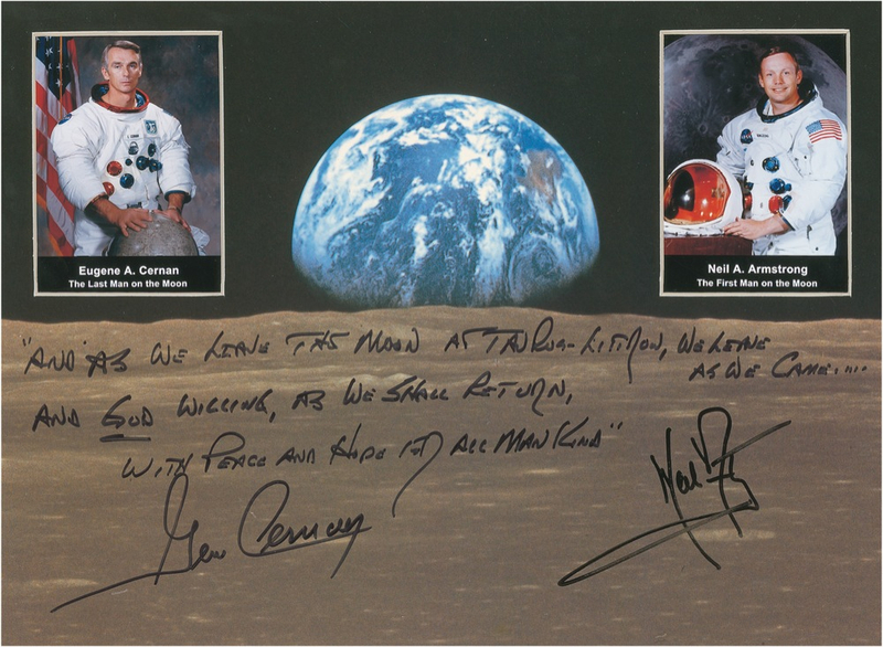 Lot 402 Neil Armstrong and Gene Cernan: The first and last men on the moon