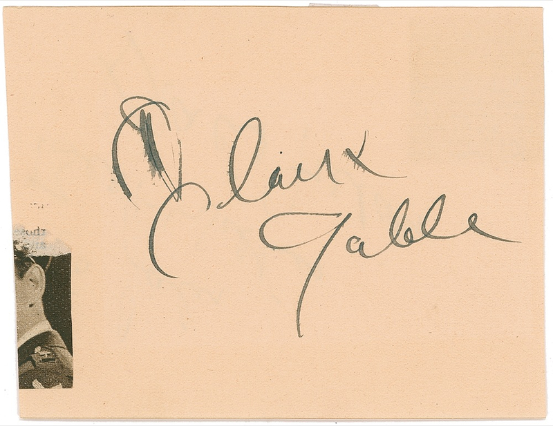 Lot 890 Clark Gable Signature