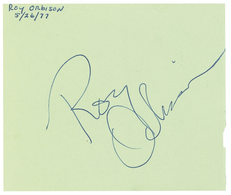 Lot 750 Roy Orbison Signature