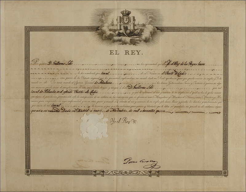 Lot 193 Ferdinand VII Signed Document