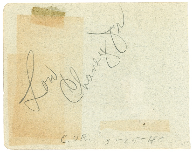 Lot 860 Lon Chaney, Jr Signature