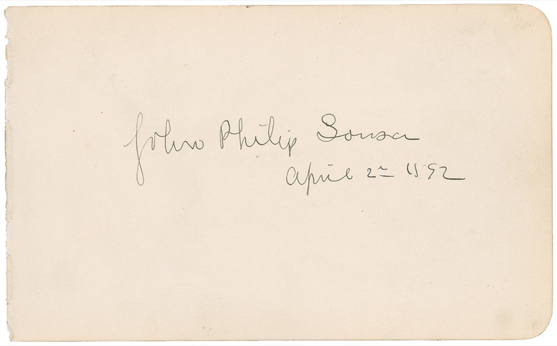 Lot 629 John Philip Sousa Signature