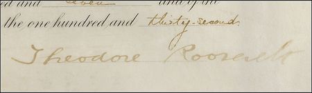 Lot #110 Theodore Roosevelt Signed Document - Image 2