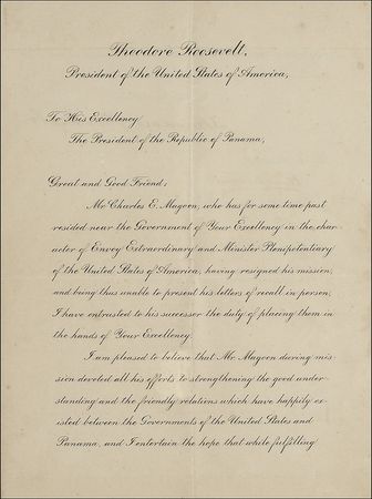 Lot #111 Theodore Roosevelt Signed Document - Image 1