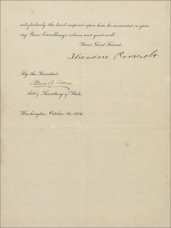Lot #111 Theodore Roosevelt Signed Document - Image 2