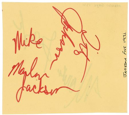 Lot #711 Jackson 5 and Marvin Gaye Signature - Image 1