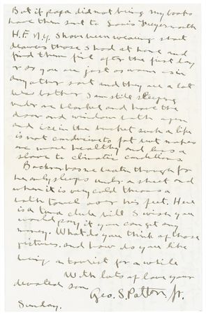 Lot #360 George S. Patton: Young Blood and Guts from West Point: ?Such a life is not conducive to fat but makes me more healthy and less a slave to climatic conditions? - Image 3