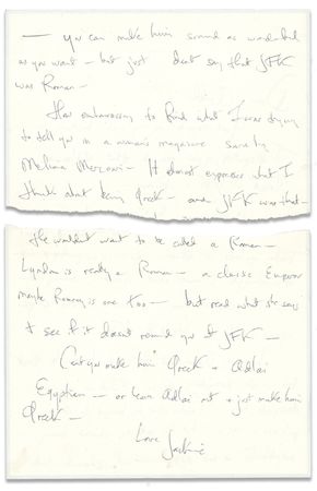 Lot #55 Jacqueline Kennedy: The caustic, defensive letter Jackie tried to destroy: 